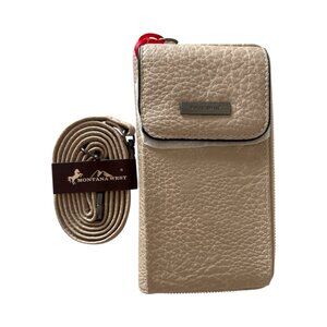Montana West Crossbody Wallet / Cell Phone Holder - Beige, Vegan Leather / NEW